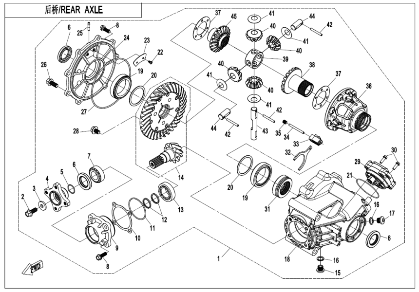 REAR AXLE(ON CAMMAND) Q870-330000-00001-F33-B-V2-OK