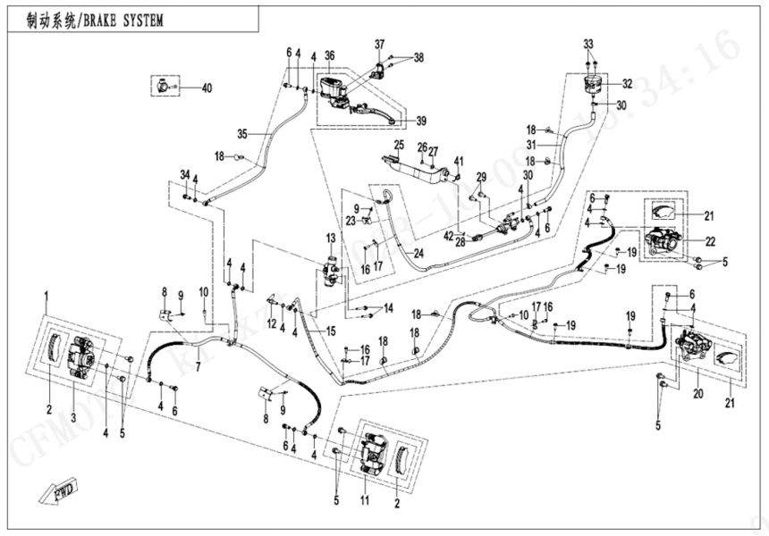 BRAKE SYSTEM-RH CF1000AZ-2-F08-A