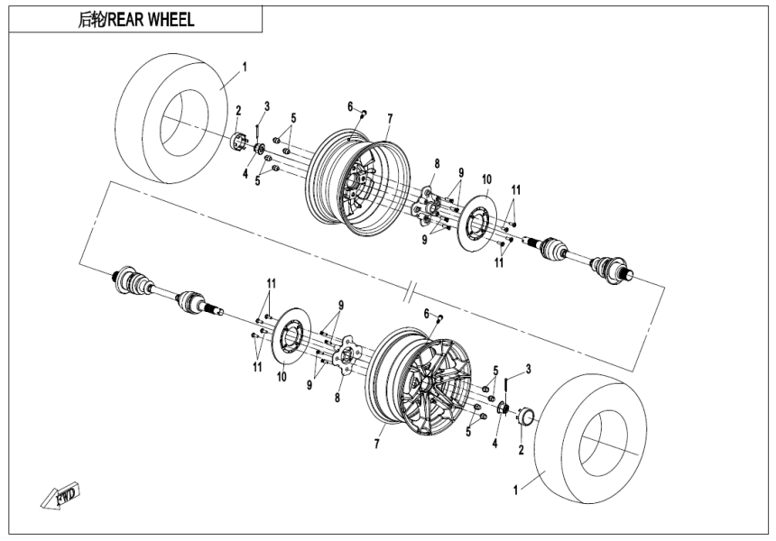 REAR WHEEL CF1000AZ-2-F11-A