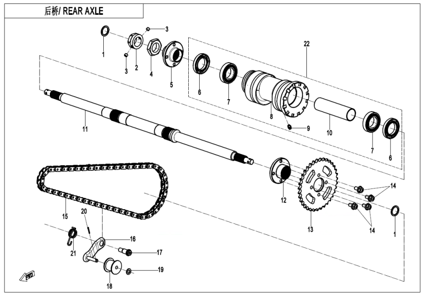 REAR AXLE CF110AY10-F33