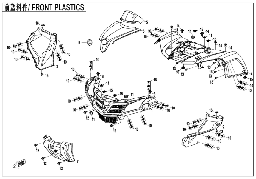 FRONT PLASTICS CF400AU-L-F04-1