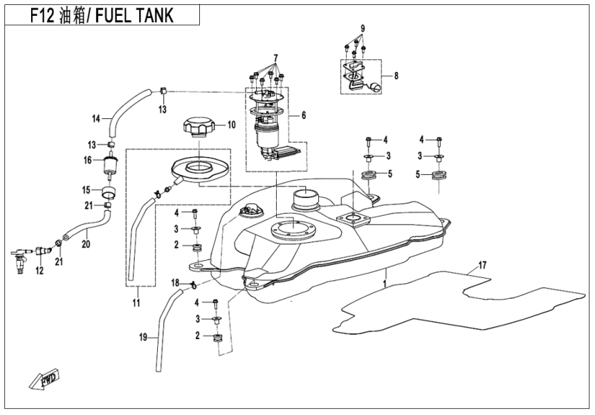 FUEL TANK CF400AU-L-F12