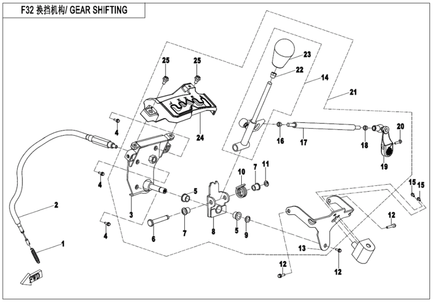 GEAR SHIFTING CF400AU-L-F32