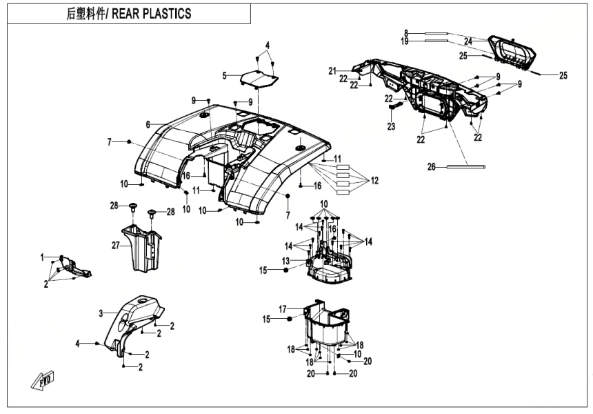 REAR PLASTICS CF400AZ-3L-F04-5