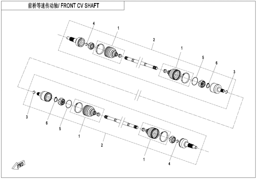 FRONT CV SHAFT CF400AZ-7L-F27