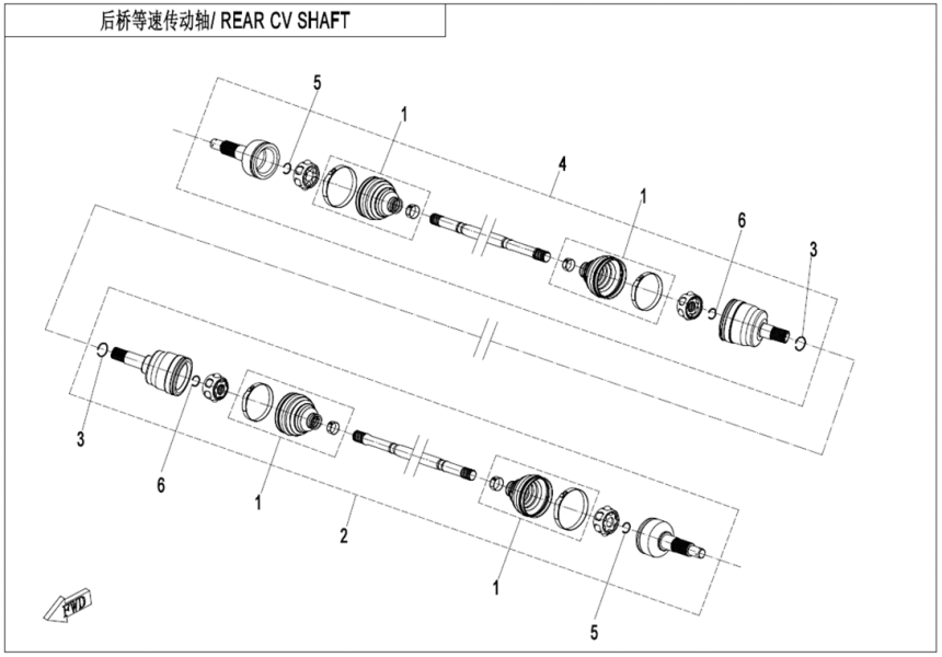 REAR CV SHAFT CF400AZ-7L-F28
