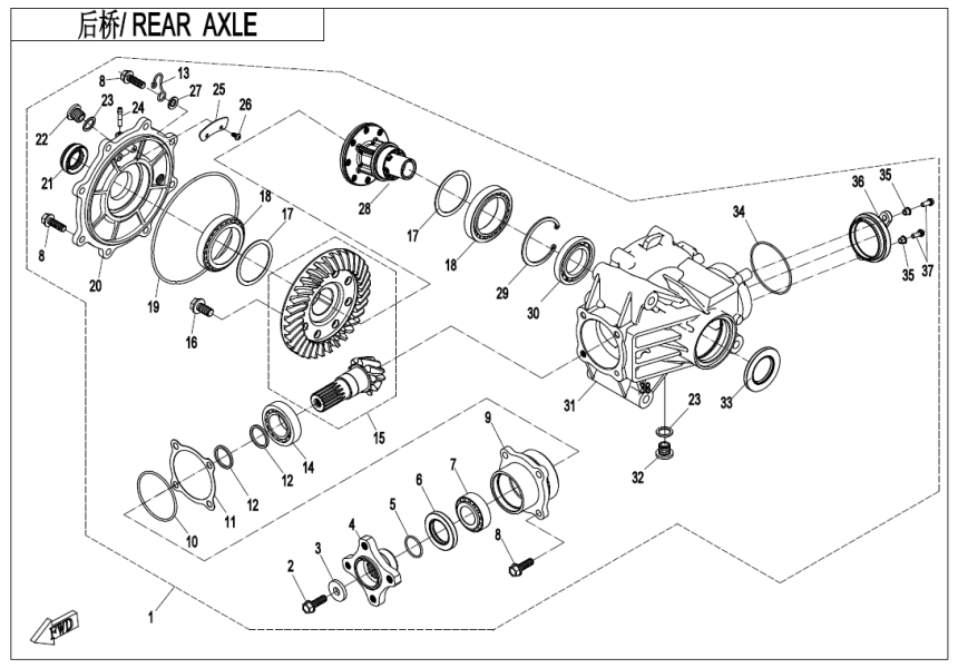 REAR AXLE(WITHOUT DIFFERENTIAL)
