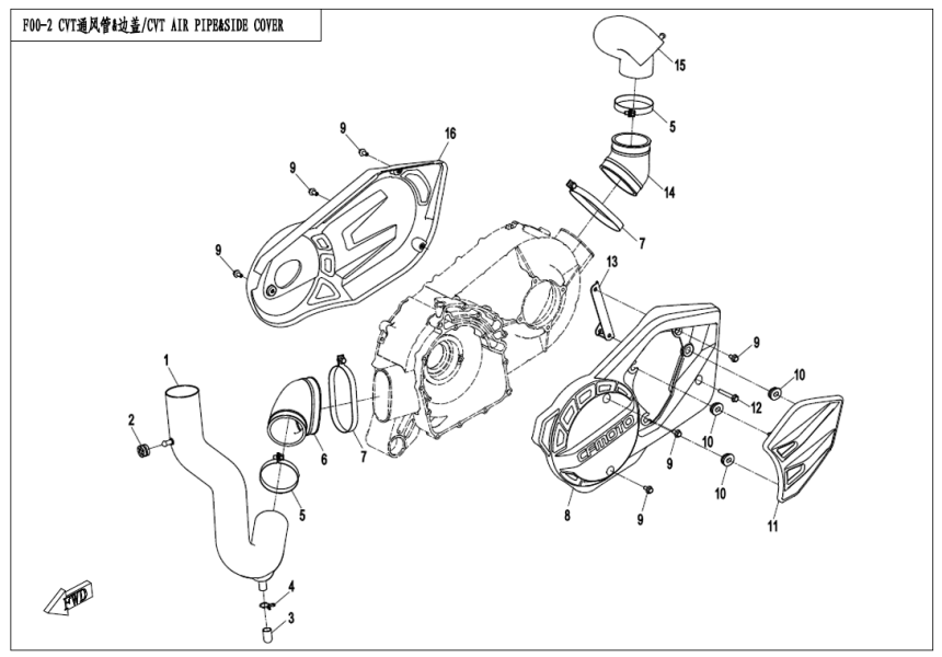 CVT AIR PIPE & SIDE COVER
