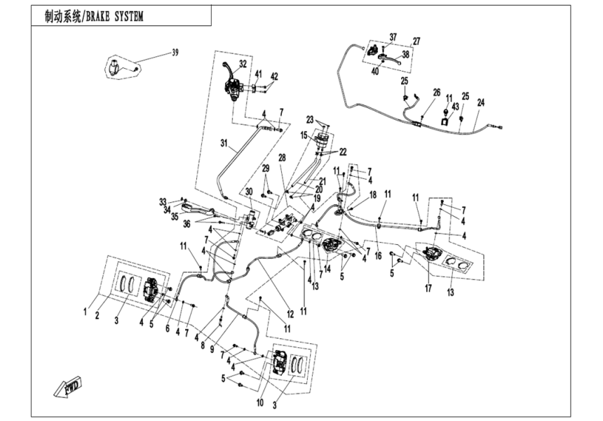 BRAKE SYSTEM-LH,PARKING CF800AU-2A-F08-A
