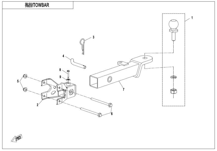 TOWBAR CF800AU-2A-F40