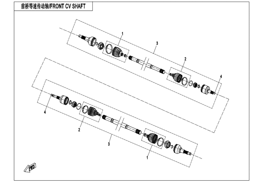 FRONT CV SHAFT CF1000SU-D-F27