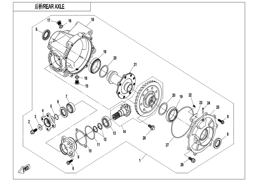 REAR AXLE(WITHOUT DIFFERENTIAL)