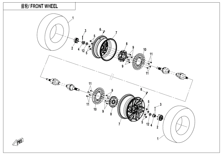FRONT WHEEL CF1000SZ-3A-F07