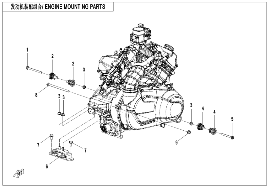 ENGINE MOUNTING PARTS CF1000SZ-3L-F00-1