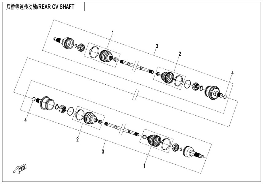 REAR CV SHAFT CF1000SZ-3L-F28