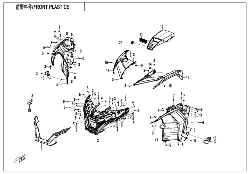 FRONT PLASTICS CF1000SZ-L-F04-1