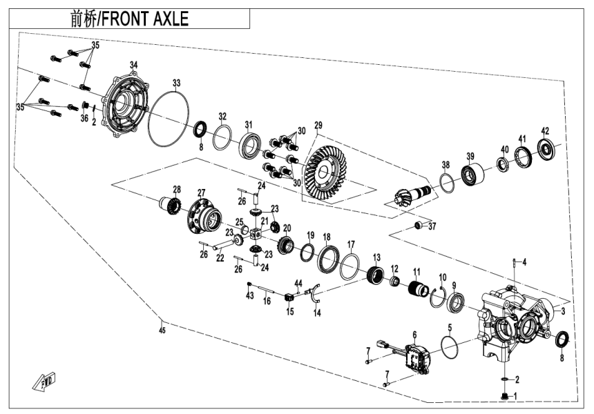 FRONT AXLE CF1000SZ-L-F31