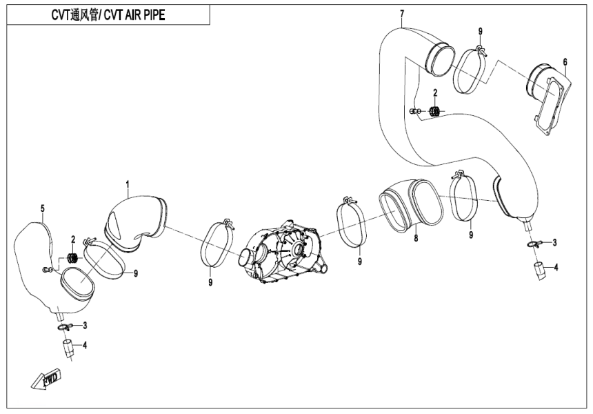 CVT AIR PIPE CF1000US-2-F00-2