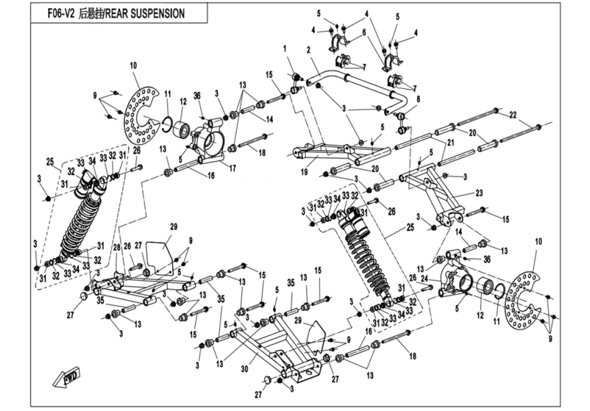 REAR SUSPENSION CF500US-EX-F06