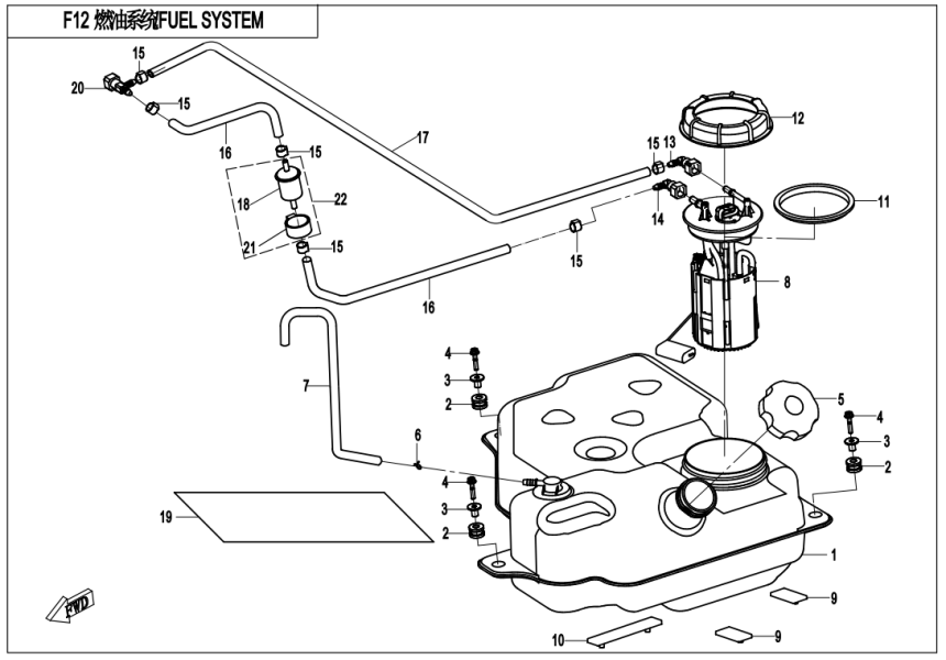 FUEL SYSTEM CF500US-EX-F12