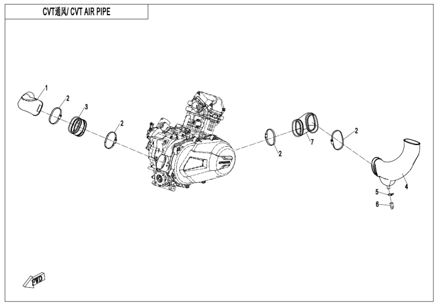 CVT AIR PIPE CF500UU-F00-2-V2