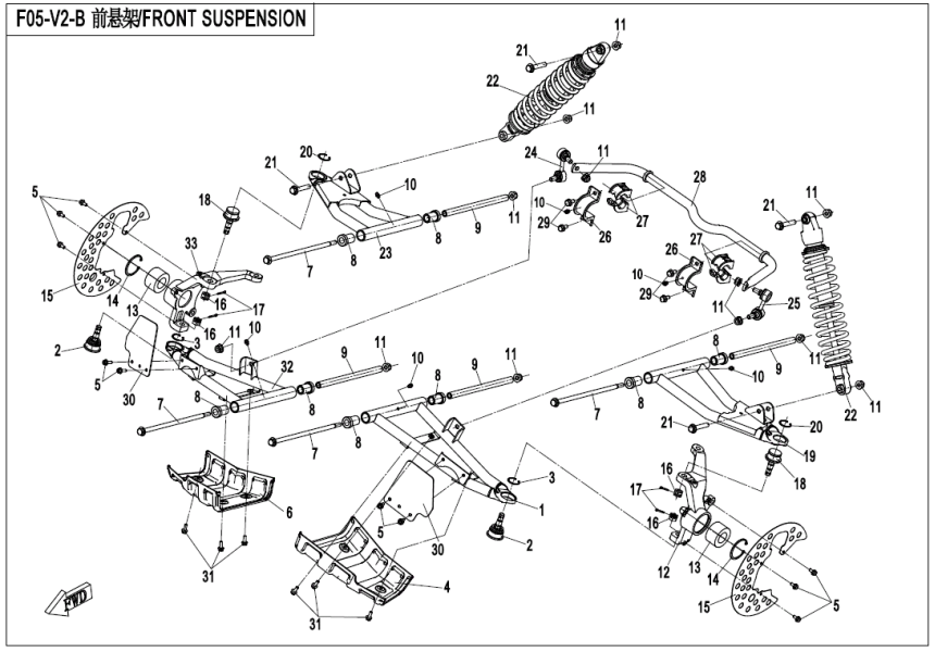 FRONT SUSPENSION CF500UU-F05-V2-B