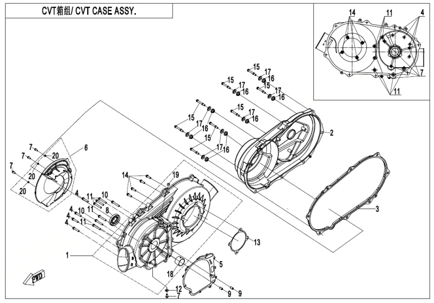 CVT CASE ASSY 191S-B-E01-3