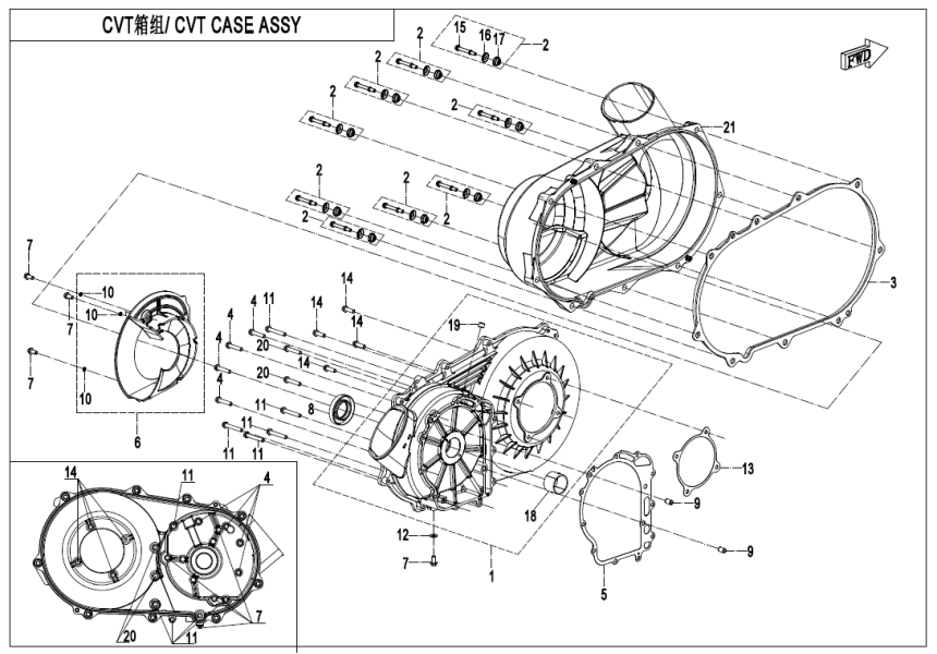 CVT CASE ASSY UTV