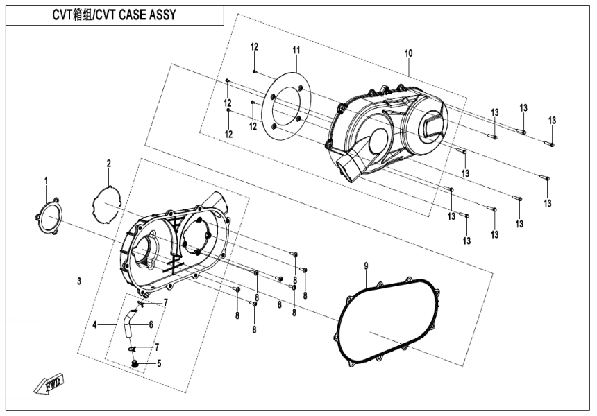 CVT CASE ASSY C4-E01-3