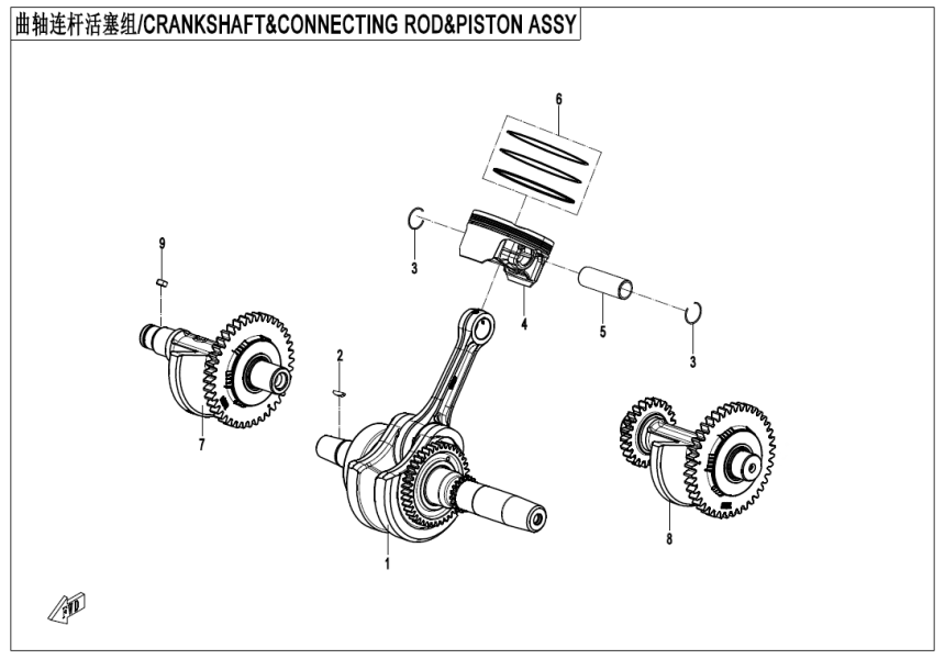CRANKSHAFT、CONNECTING ROD、PISTON ASSY C4-E04