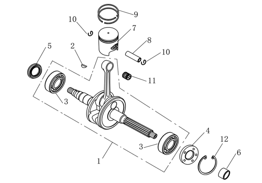 CRANK SHAFT PISTON 1E40QMB-02