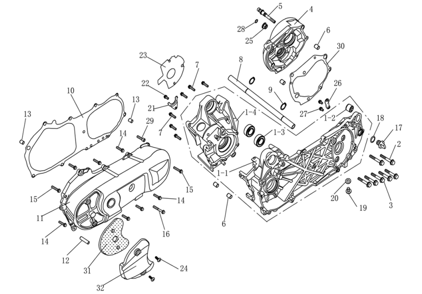 CRANK CASE 1E40QMB-03
