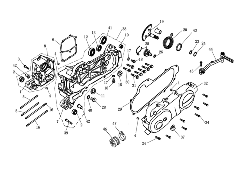 CRANKCASE COMP 1P39QMB-E01