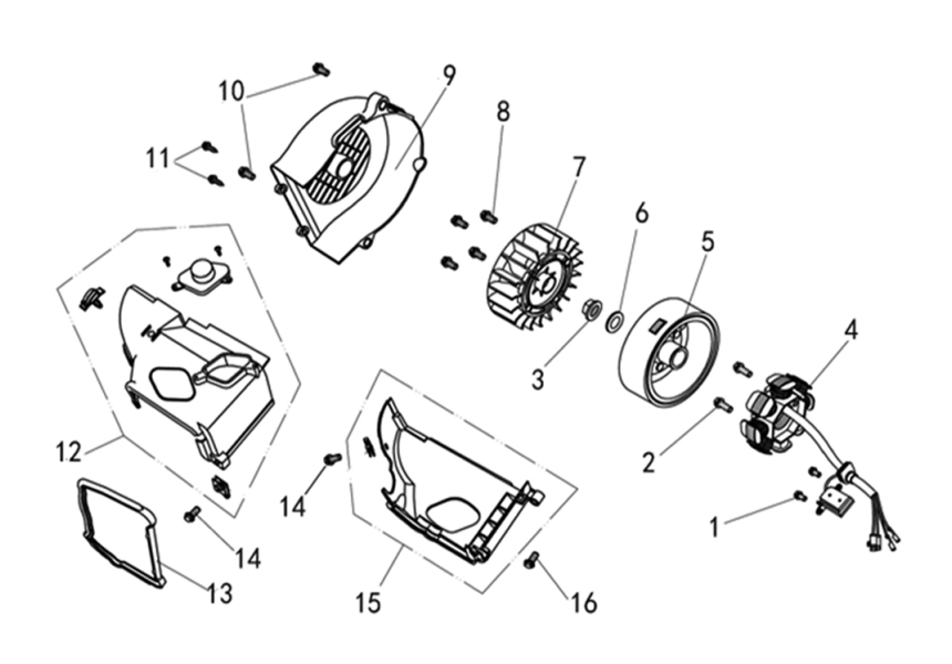 FAN COVER & GENERATOR 1P39QMB-E07
