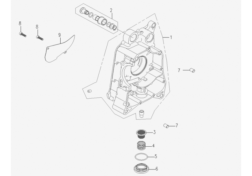 RIGHT CRANKCASE COMP 1P73MN-E03