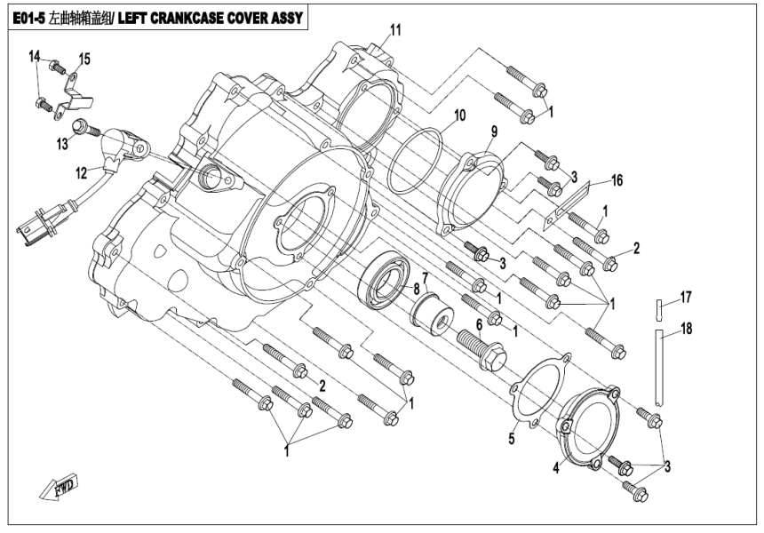 LEFT CRANKCASE COVER ASSY