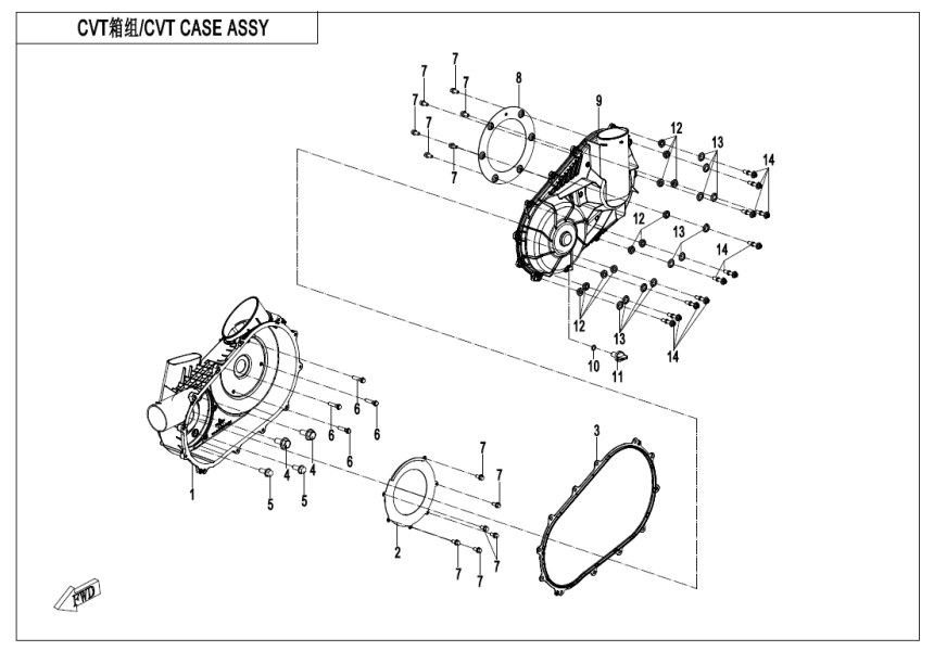 CVT CASE ASSY 380Y-2A-E01-3