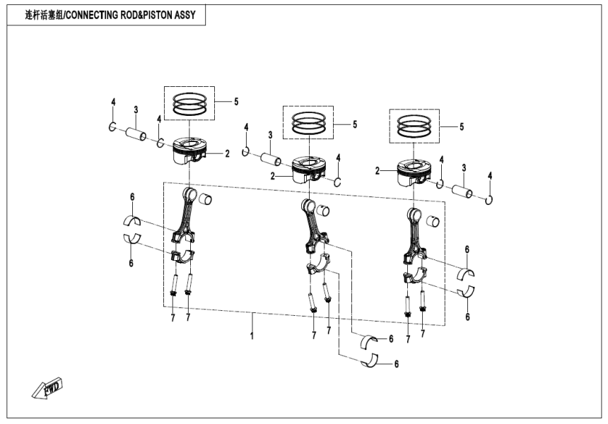 CONNECTING ROD & PISTON ASSY 380Y-2A-E04-1