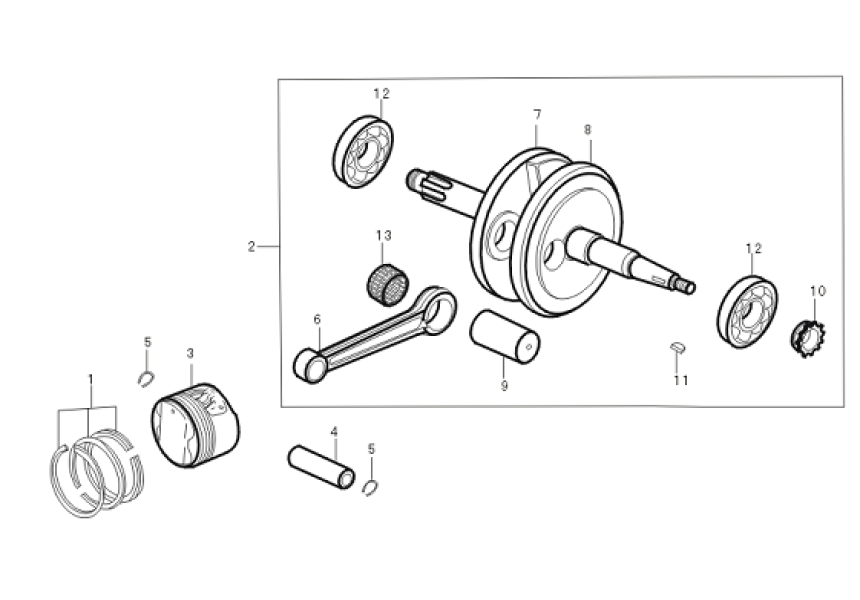 CRANKSHAFT PISTON C110-E-6
